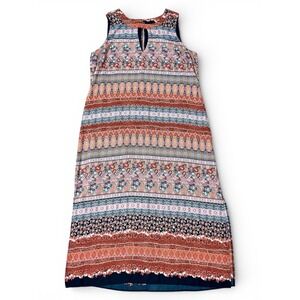 EMMA MICHELE Maxi Dress Boho Print Sleeveless Keyhole Neck Womens Sz-Large Lined